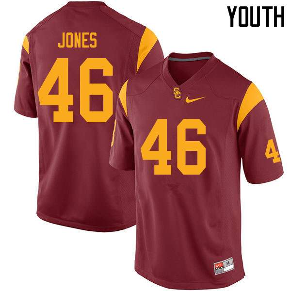 Youth #46 Grant Jones USC Trojans College Football Jerseys Sale-Cardinal
